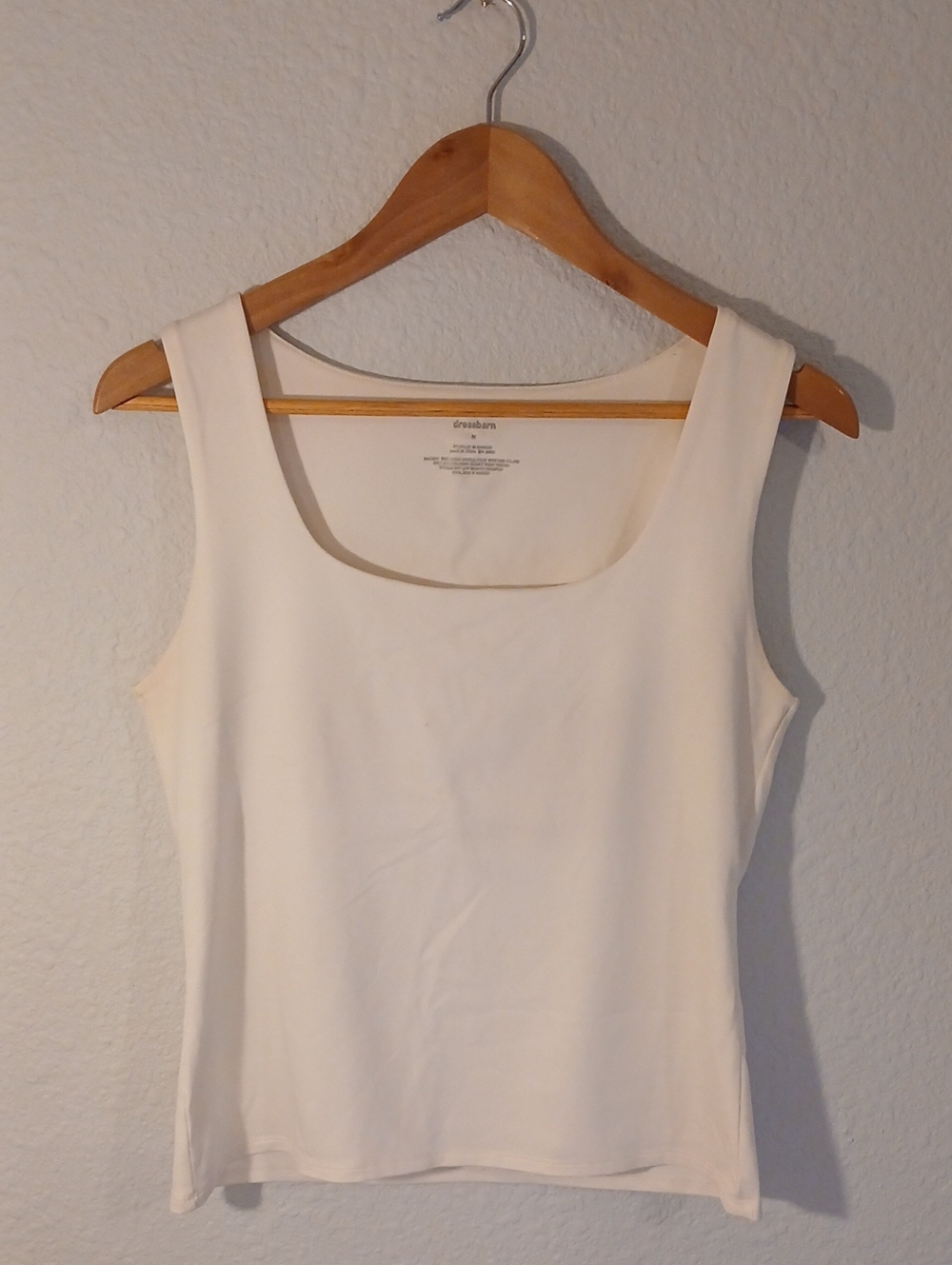 Women's dressbarn Cream Scoop Neck Tank Top